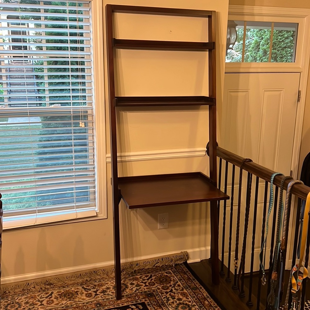 Crate and Barrel lean to desk